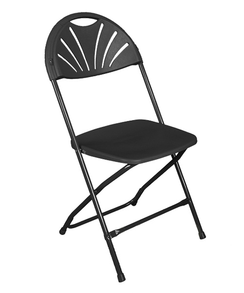 fan back black folding chair fan back folding chair